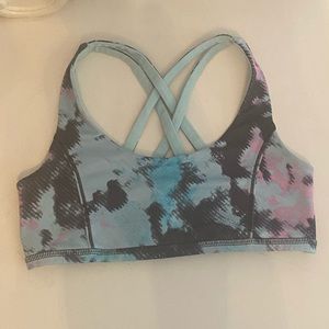 Blue Tie Dye Reversible Sports bra